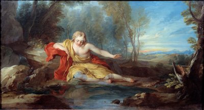 Narciso contemplando su reflejo de François Lemoyne