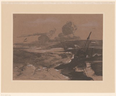 Naufragios varados después de una tormenta Estudios de paisaje (título de la serie) Estudios de paisajes (título de la serie) de François Louis Français (attributed to)