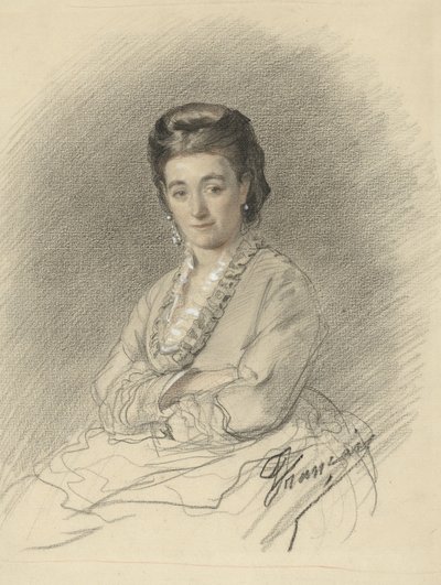Señora sentada, brazos cruzados de François Louis Français (signed by artist)