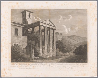 Vista del Templo de Hércules en Cori cerca de Velletri Vistas de Roma (título de la serie) de François Morel