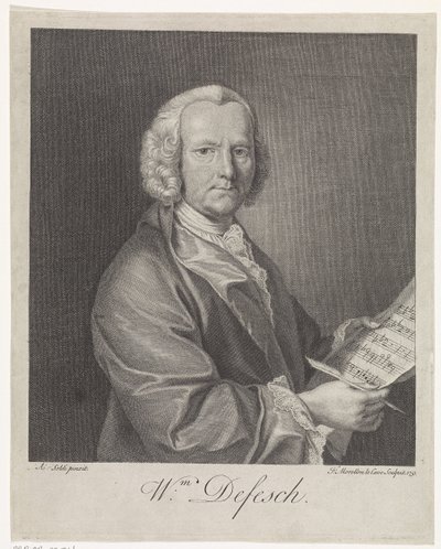 Retrato del compositor Willem de Fesch 1687-1761, 1751 de François Morellon de La Cave