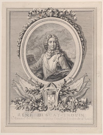 Retrato de René Duguay-Trouin, Teniente General de los Ejércitos Navales del Rey, 1765-1807 de François Nicolas Barthélemy Dequevauviller