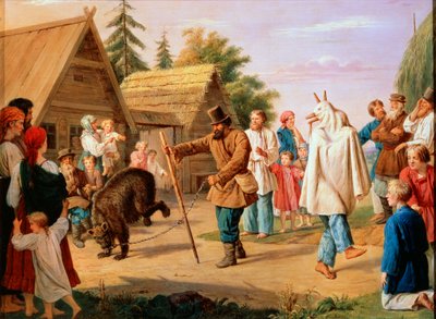 Bufones en un pueblo, 1857 de François Nicolas Riss