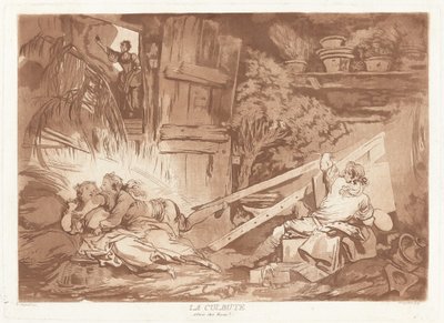 La Culbute de François Philippe Charpentier after Jean Honoré Fragonard, published by Pierre François Basan