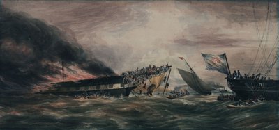 Incendio del barco de emigrantes Ocean Monarch, 24 de agosto de 1848 de François Prince de Joinville D