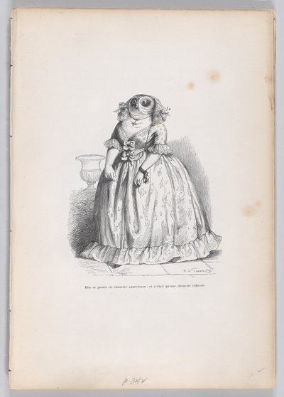 Ella se posó como un búho superior, y era solo un búho ridículo de Escenas de..., ca. 1837-47 de François Rouget