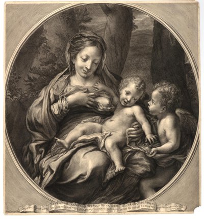 François Spierre - Madonna del Latte (Virgen y niño con ángel), según Correggio, An,8.14 de François Spierre