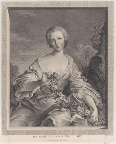 Retrato de Louise Henriette de Bourbon Conti como Flora, 1766-1805 de François Voyez