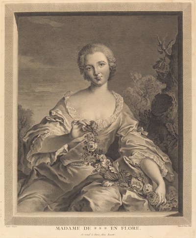 Mme. XXX en Flora de François Voyez after Jean Marc Nattier