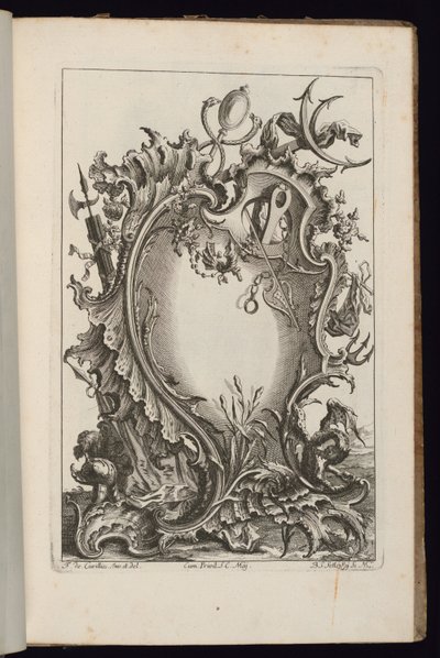 Cartucho con el bastón de Mercurio, Libro de Cartuchos Irregulares de François de Cuvilliés the Elder