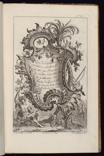 Cartucho con Palma, Livre de Cartouches Irréguliers (Libro de Cartuchos Irregulares) de François de Cuvilliés the Elder