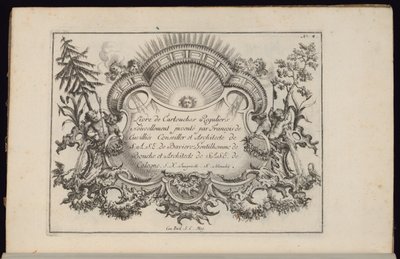 Cartucho con sol y cuatro vientos, Libro de cartuchos regulares de François de Cuvilliés the Elder