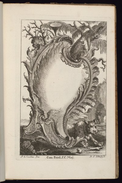 Cartucho con árbol, Libro de Cartuchos Irregulares de François de Cuvilliés the Elder