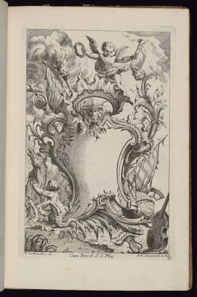 Cartucho con un Genio, Libro de Cartuchos para Diversos Usos de François de Cuvilliés the Elder