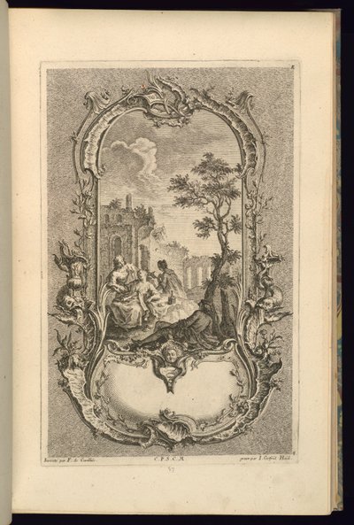 Diseño para Cartucho con Compartimentos Grandes y Pequeños de François de Cuvilliés the Elder