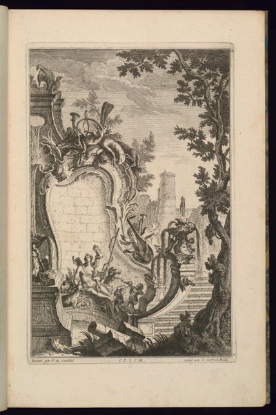 Diseño para fuente con Diana de François de Cuvilliés the Elder