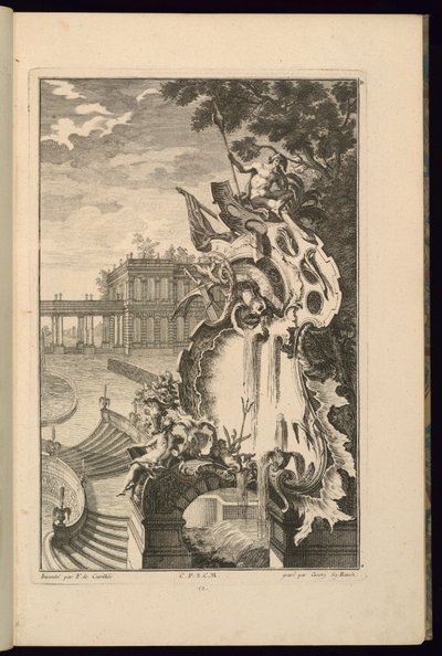 Diseño para fuente con un ancla de François de Cuvilliés the Elder