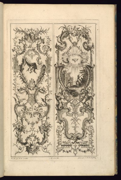 Diseño para dos paneles de François de Cuvilliés the Elder