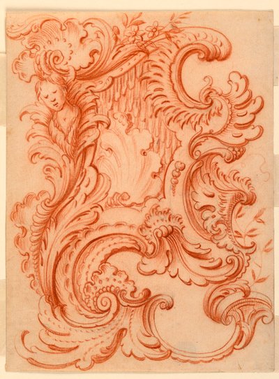 Dibujo para un Escudo Rocaille de François de Cuvilliés the Elder