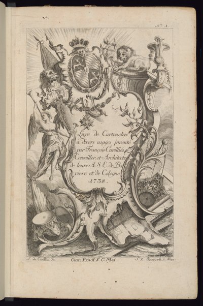 Página de Título, Livre de Cartouches à divers usages de François de Cuvilliés the Elder