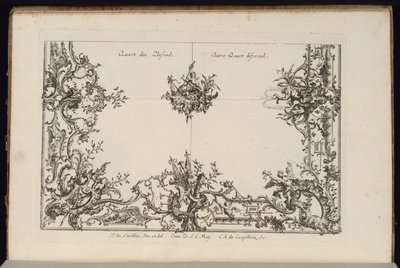 Dos cuartos de un techo, Nouveau Livre de Plafonds Irréguliers de François de Cuvilliés the Elder
