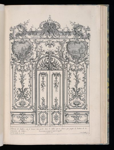 Pared con Puerta Doble, Livre de Lambris (Libro de Revestimientos) de François de Cuvilliés the Elder
