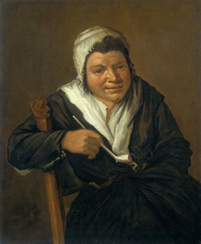 Mujer fumando en pipa (óleo sobre lienzo) de Frans (Follower of) Hals