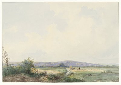 Paisaje con praderas, cerca de las dunas de Frans Arnold Breuhaus de Groot