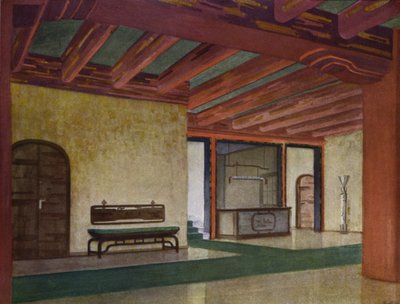 Vestíbulo en un hotel (litografia en color) de Frans Arnold Breuhaus de Groot