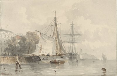 Barcos de vela en tierra de Frans Arnold Breuhaus de Groot