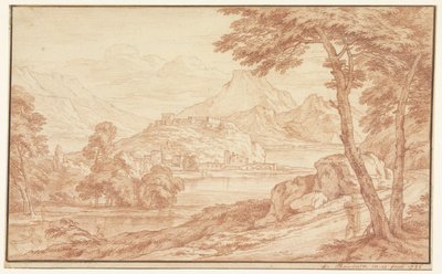Paisaje con un pueblo ribereño de Frans Boudewijns