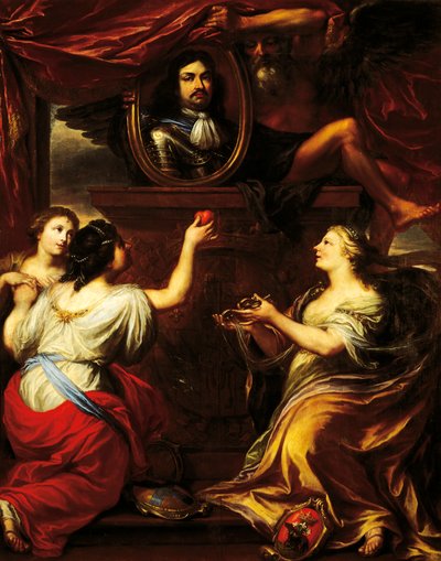Parma, Piacenza y Castro ante la efigie de Ranuccio II Farnesio, por Frans Denys (hacia 1610-1670). de Frans Denys
