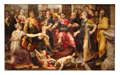 Juicio de Salomón (óleo sobre tabla) de Frans Floris