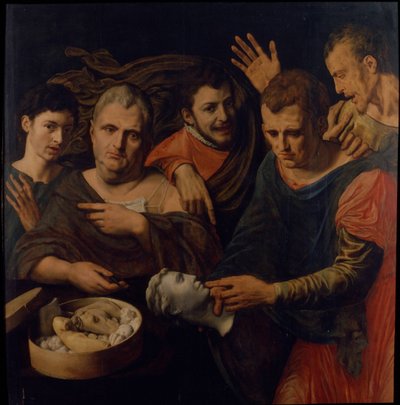 Retrato de Frans Floris y Willem Key con Tito, Calígula y Vitelio, 1537 de Frans Floris the Elder