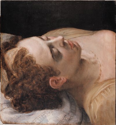 Estudio de la cabeza de una mujer acostada de Frans Floris the Elder