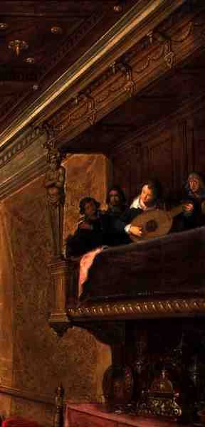 (Detalle) de los músicos de Salomé presentando la cabeza de San Juan Bautista al rey Herodes de Frans Francken