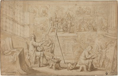 Estudio de un artista (recto) de Frans Francken the Younger