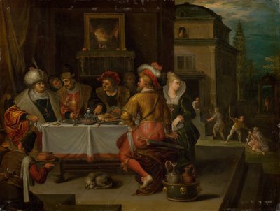 La Parábola del Rico y el Mendigo Lázaro, 1615 de Frans Francken the Younger
