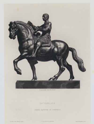 Figura ecuestre de bronce del condotiero renacentista italiano Gattemalata, por Donatello de Frans Gaillard