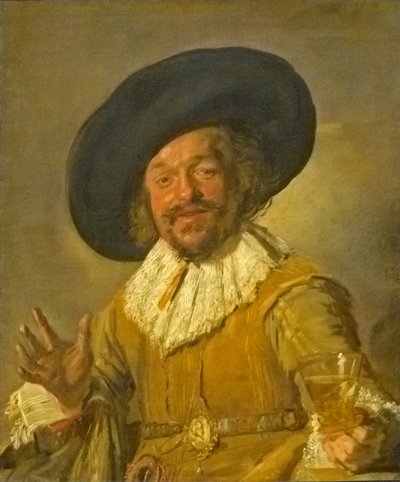 Un miliciano con un Berkemeyer, conocido como el "Bebedor Alegre". de Frans Hals
