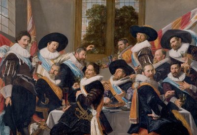 Banquete de los Oficiales de la guardia cívica de Calivermen de Frans Hals