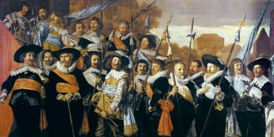 Retrato de grupo de oficiales y subalternos de la Guardia Cívica en Haarlem de Frans Hals