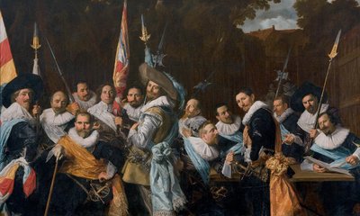 Reunión de Oficiales y Sargentos de la Guardia Cívica de Calivermen de Frans Hals