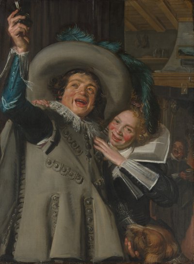 Joven y mujer en una posada, 1623 de Frans Hals