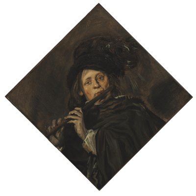 Joven tocando una flauta de Frans Hals