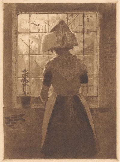 Chica de Zelanda frente a la ventana de Frans Hermesdorf