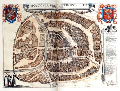 Mapa de Moscú, 1572 de Frans Hogenberg