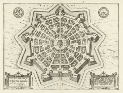 Mapa Palmanova Palma (título sobre objeto) de Frans Hogenberg