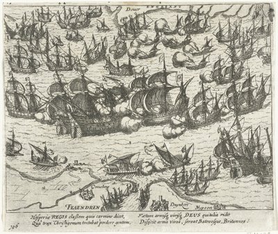 El hundimiento de la Armada Española en 1588, 1613-1615 de Frans Hogenberg