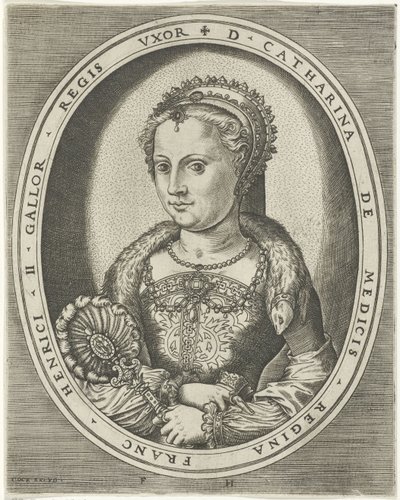 Retrato de Catalina de Médicis Retratos de reyes, reinas, príncipes y princesas (título de serie) de Frans Huys